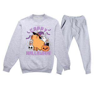 Cappy Halloween Cute Capybara Halloween Premium Crewneck Sweatsuit Set