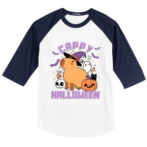 Cappy Halloween Cute Capybara Halloween Baseball Sleeve Shirt