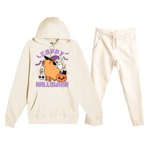 Cappy Halloween Cute Capybara Halloween Premium Hooded Sweatsuit Set