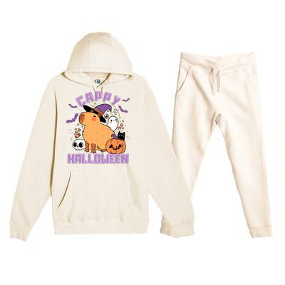 Cappy Halloween Cute Capybara Halloween Premium Hooded Sweatsuit Set