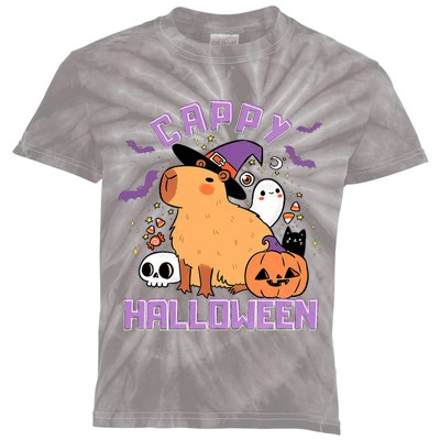 Cappy Halloween Cute Capybara Halloween Kids Tie-Dye T-Shirt