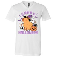 Cappy Halloween Cute Capybara Halloween V-Neck T-Shirt