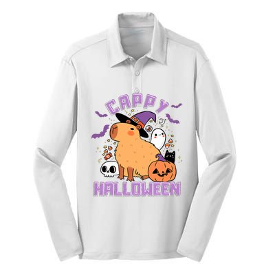 Cappy Halloween Cute Capybara Halloween Silk Touch Performance Long Sleeve Polo