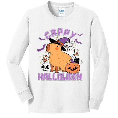 Cappy Halloween Cute Capybara Halloween Kids Long Sleeve Shirt