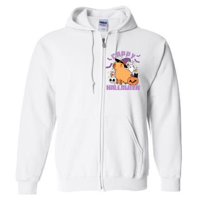 Cappy Halloween Cute Capybara Halloween Full Zip Hoodie