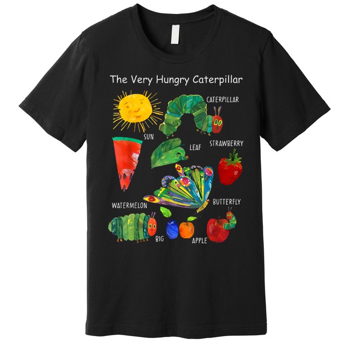 Cute Hungry Caterpillar Teacher Kindergarten Back To School Premium T-Shirt