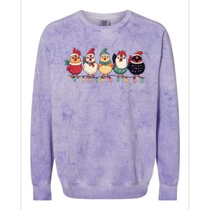 Christmas Holiday Cute Xmas Chicken Matching Team Holiday Colorblast Crewneck Sweatshirt