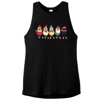 Christmas Holiday Cute Xmas Chicken Matching Team Holiday Ladies PosiCharge Tri-Blend Wicking Tank