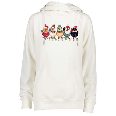 Christmas Holiday Cute Xmas Chicken Matching Team Holiday Womens Funnel Neck Pullover Hood