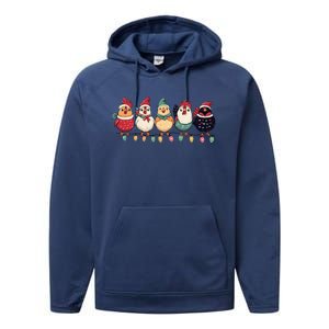 Christmas Holiday Cute Xmas Chicken Matching Team Holiday Performance Fleece Hoodie