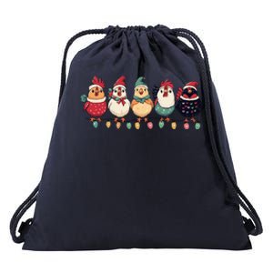 Christmas Holiday Cute Xmas Chicken Matching Team Holiday Drawstring Bag