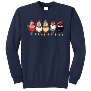 Christmas Holiday Cute Xmas Chicken Matching Team Holiday Tall Sweatshirt