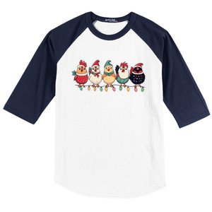 Christmas Holiday Cute Xmas Chicken Matching Team Holiday Baseball Sleeve Shirt