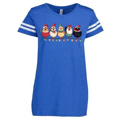 Christmas Holiday Cute Xmas Chicken Matching Team Holiday Enza Ladies Jersey Football T-Shirt