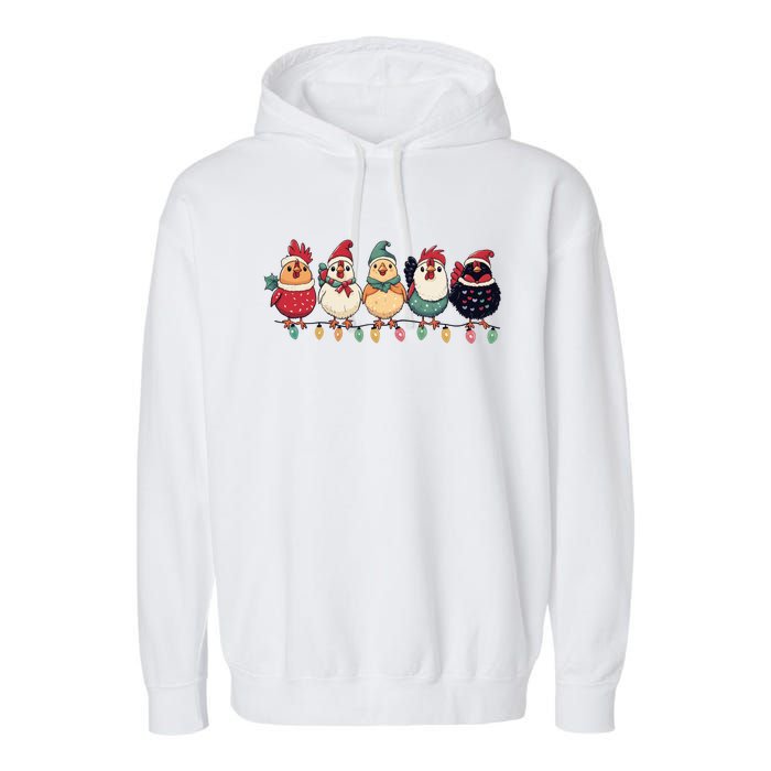 Christmas Holiday Cute Xmas Chicken Matching Team Holiday Garment-Dyed Fleece Hoodie