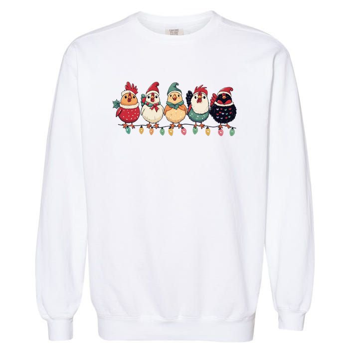 Christmas Holiday Cute Xmas Chicken Matching Team Holiday Garment-Dyed Sweatshirt