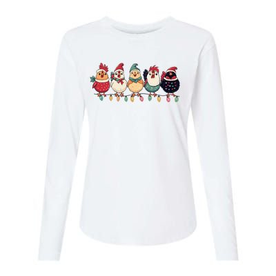 Christmas Holiday Cute Xmas Chicken Matching Team Holiday Womens Cotton Relaxed Long Sleeve T-Shirt