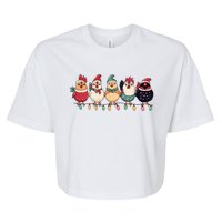 Christmas Holiday Cute Xmas Chicken Matching Team Holiday Bella+Canvas Jersey Crop Tee