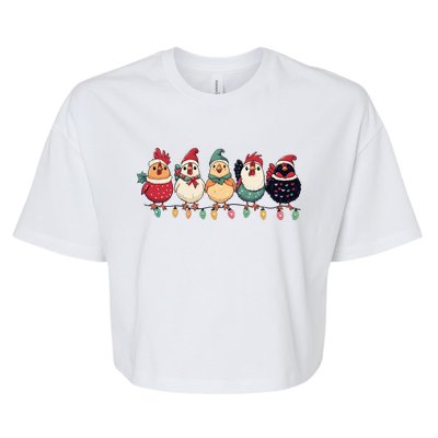 Christmas Holiday Cute Xmas Chicken Matching Team Holiday Bella+Canvas Jersey Crop Tee