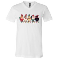 Christmas Holiday Cute Xmas Chicken Matching Team Holiday V-Neck T-Shirt