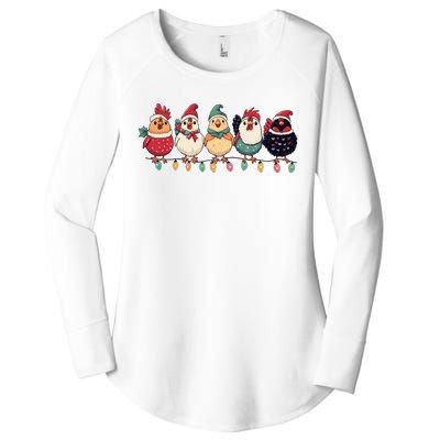 Christmas Holiday Cute Xmas Chicken Matching Team Holiday Women's Perfect Tri Tunic Long Sleeve Shirt