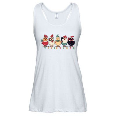 Christmas Holiday Cute Xmas Chicken Matching Team Holiday Ladies Essential Flowy Tank