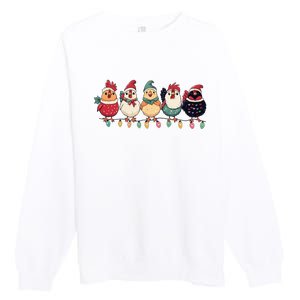 Christmas Holiday Cute Xmas Chicken Matching Team Holiday Premium Crewneck Sweatshirt