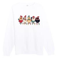 Christmas Holiday Cute Xmas Chicken Matching Team Holiday Premium Crewneck Sweatshirt