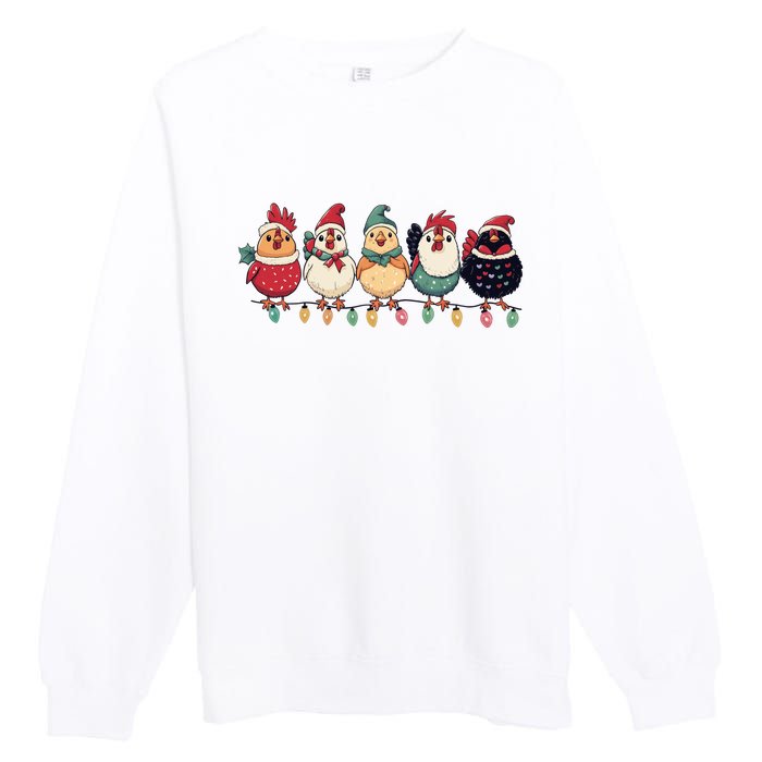 Christmas Holiday Cute Xmas Chicken Matching Team Holiday Premium Crewneck Sweatshirt