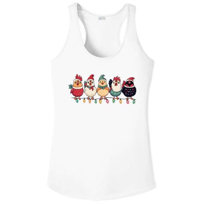 Christmas Holiday Cute Xmas Chicken Matching Team Holiday Ladies PosiCharge Competitor Racerback Tank