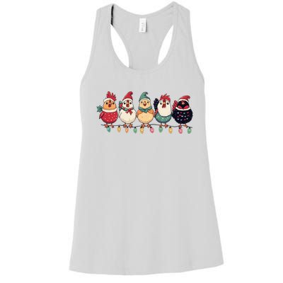 Christmas Holiday Cute Xmas Chicken Matching Team Holiday Women's Racerback Tank