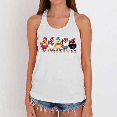 Christmas Holiday Cute Xmas Chicken Matching Team Holiday Women's Knotted Racerback Tank