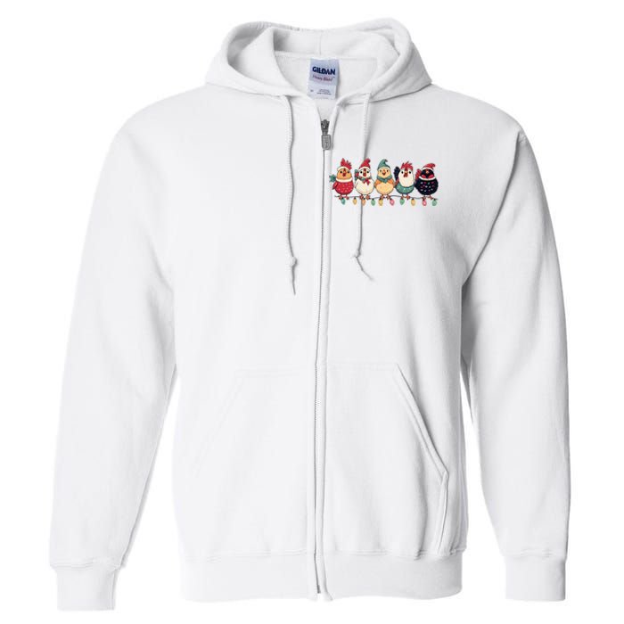 Christmas Holiday Cute Xmas Chicken Matching Team Holiday Full Zip Hoodie