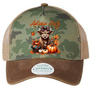 Cute Highland Cow Fall Autumn Girly Thanksgiving Legacy Tie Dye Trucker Hat