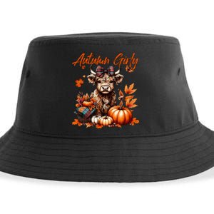 Cute Highland Cow Fall Autumn Girly Thanksgiving Sustainable Bucket Hat