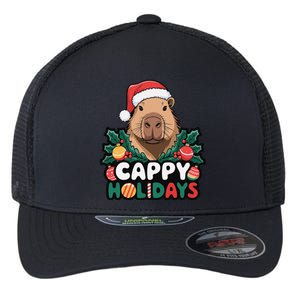 Cappy Holidays Capybara Christmas Flexfit Unipanel Trucker Cap