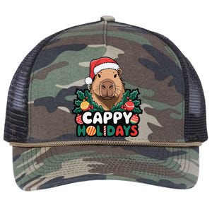 Cappy Holidays Capybara Christmas Retro Rope Trucker Hat Cap