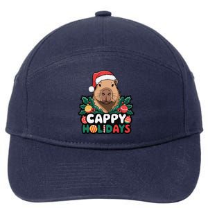 Cappy Holidays Capybara Christmas 7-Panel Snapback Hat