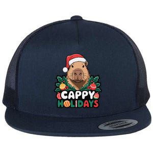 Cappy Holidays Capybara Christmas Flat Bill Trucker Hat