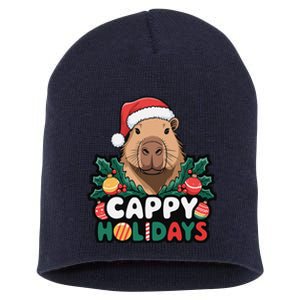 Cappy Holidays Capybara Christmas Short Acrylic Beanie