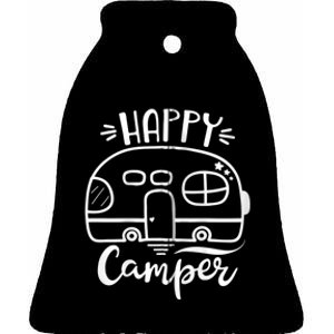 Cute Happy Camper graphics for wo or  Zip Hoodie Ceramic Bell Ornament