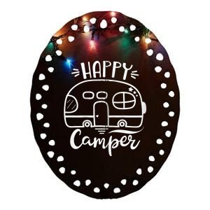 Cute Happy Camper graphics for wo or  Zip Hoodie Ceramic Oval Ornament