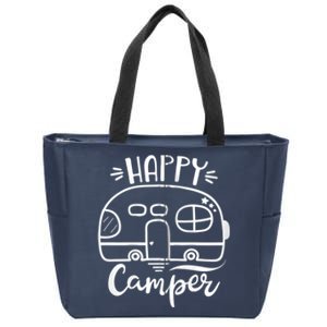 Cute Happy Camper graphics for wo or  Zip Hoodie Zip Tote Bag