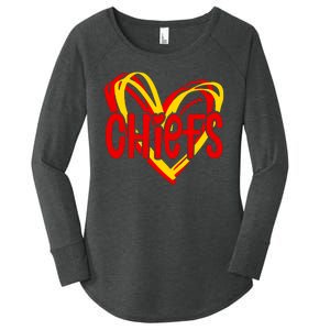 Chiefs Heart Women's Perfect Tri Tunic Long Sleeve Shirt