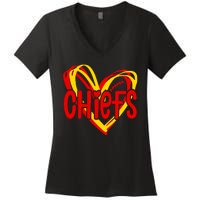 Chiefs Heart Women's V-Neck T-Shirt