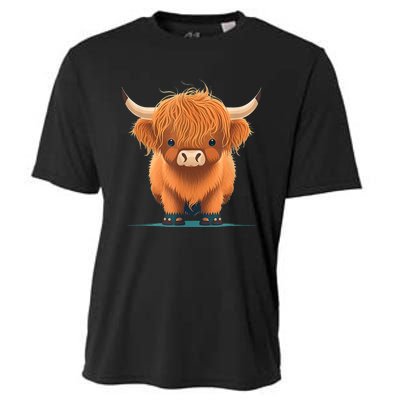 Cute Highland Cattle Cow Funny Highland Cow Cooling Performance Crew T-Shirt