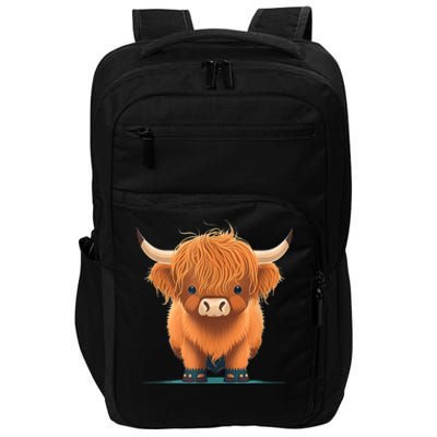 Cute Highland Cattle Cow Funny Highland Cow Impact Tech Backpack