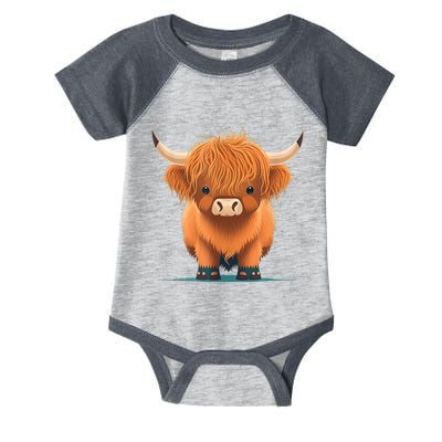 Cute Highland Cattle Cow Funny Highland Cow Infant Baby Jersey Bodysuit