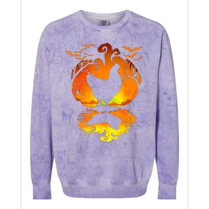 Chicken Halloween Costume Pumpkin Chicken Lovers Fall Season Colorblast Crewneck Sweatshirt