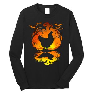 Chicken Halloween Costume Pumpkin Chicken Lovers Fall Season Long Sleeve Shirt